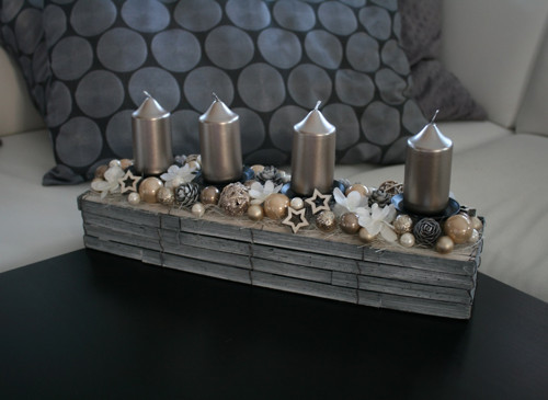 Adventní štola šedobéžová — foto 3
