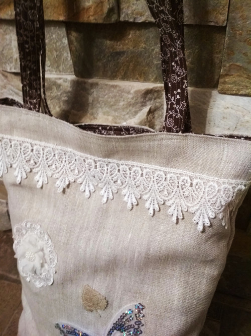 Lněná taška "SHABBY CHIC" — foto 3