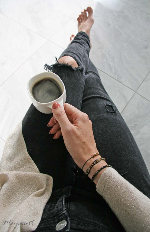 Zlatočerná sada náramků WEAVED BRACELET — foto 2