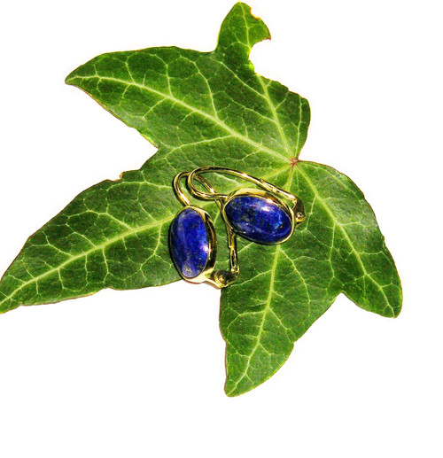 ZLATÉ náušnice EXTRA LAPIS LAZULI 13*10 — foto 4