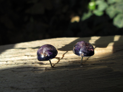 Org. náušnice ,, Meditační " s ametysty — foto 2