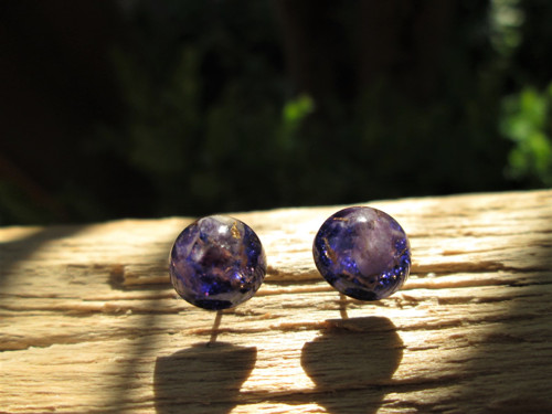 Org. náušnice ,, Meditační " s ametysty — foto 6