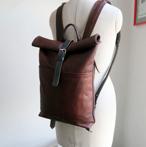 Frayed Brown Laether Backpack — foto 2