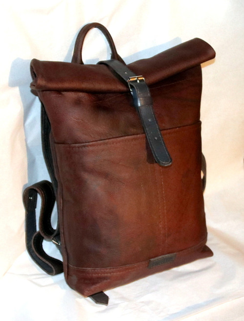 Frayed Brown Laether Backpack — foto 3