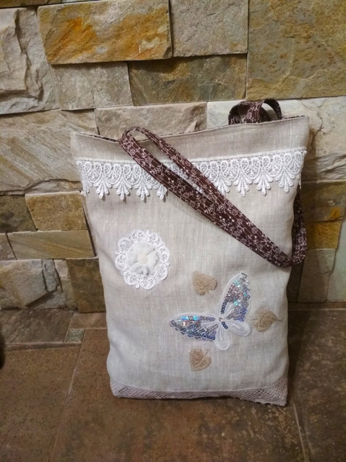 Lněná taška "SHABBY CHIC" — foto 4