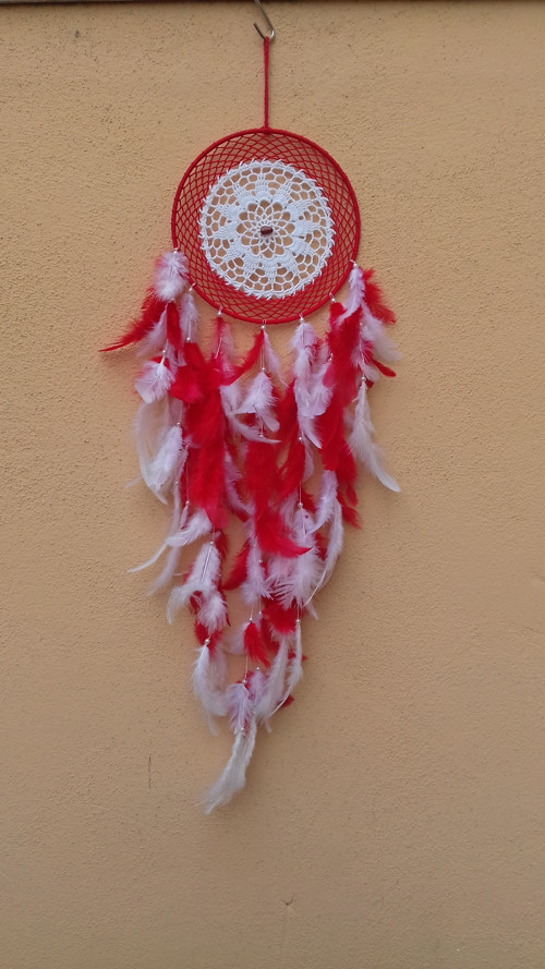 Lapače snů VÁNOČNÍ VLOČKA. Kruh průměr 20 cm — foto 5
