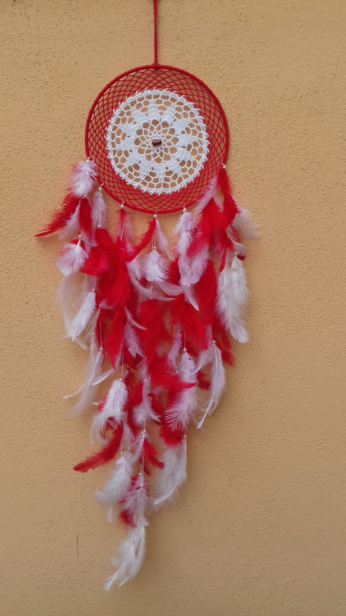 Lapače snů VÁNOČNÍ VLOČKA. Kruh průměr 20 cm — foto 6