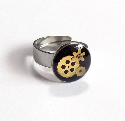 Prsten steampunk - chirurgická ocel 13 mm — foto 2
