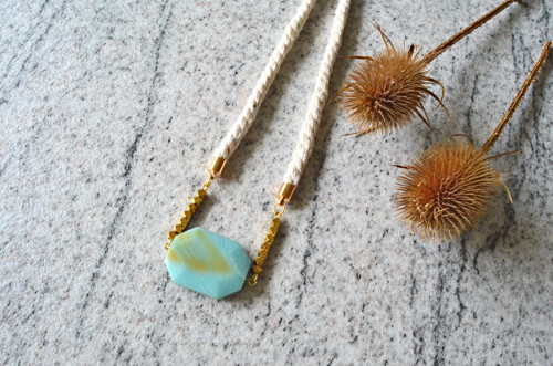 Náhrdelník Gold Rope Amazonite Gold Beads — foto 3