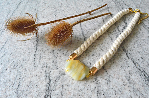 Náhrdelník Gold Rope Amazonite Orange Marble — foto 2