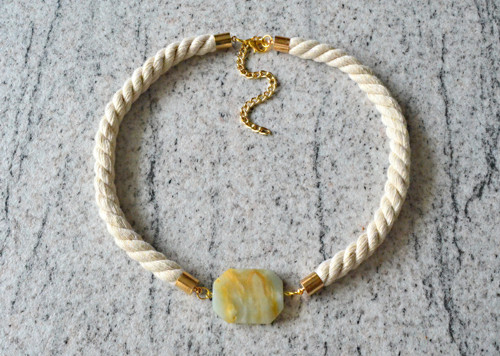 Náhrdelník Gold Rope Amazonite Orange Marble — foto 4