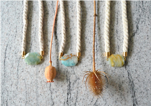 Náhrdelník Gold Rope Amazonite Orange Marble — foto 5