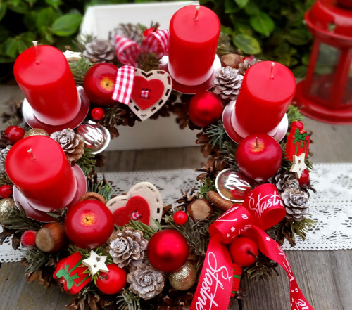 Šťastné a veselé - adventní věneček — foto 2