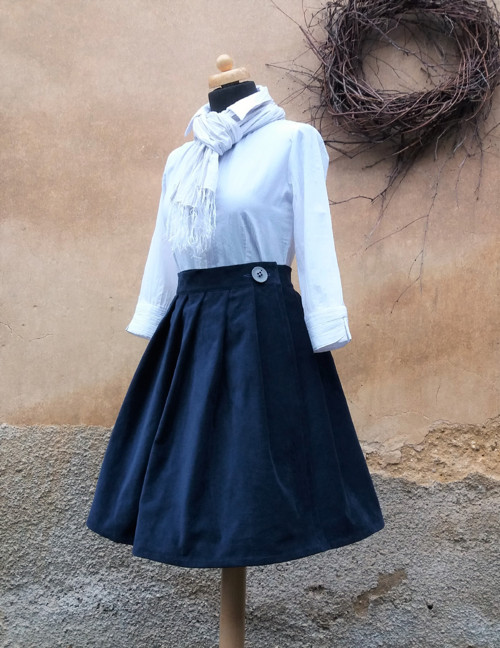 Zimní Manšestrová Sukně — foto 5