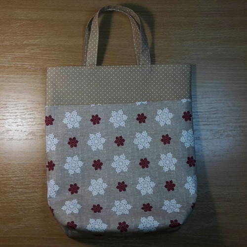 Taška - vločky na režné - 25x28cm — foto 2