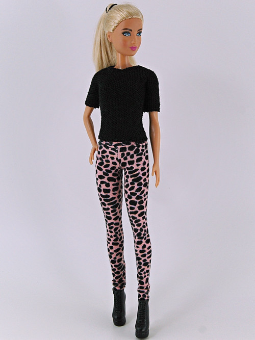 Barbie - Legíny růžovočerné — foto 3