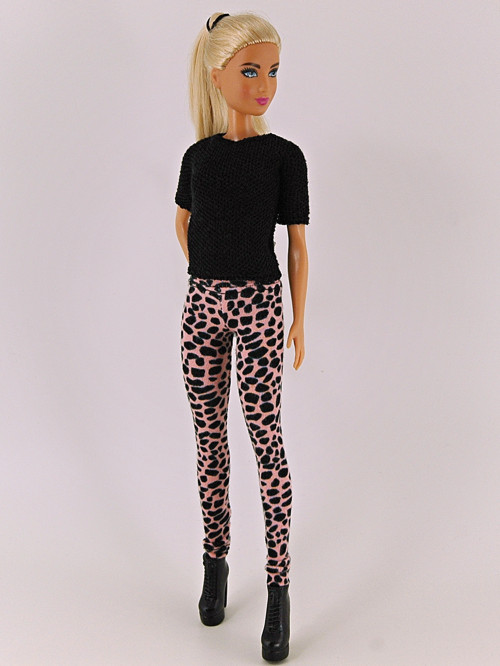 Barbie - Legíny růžovočerné — foto 2