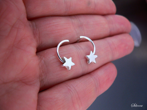 Stříbrné 925 Náraušnice TINY STAR hvězdička — foto 5