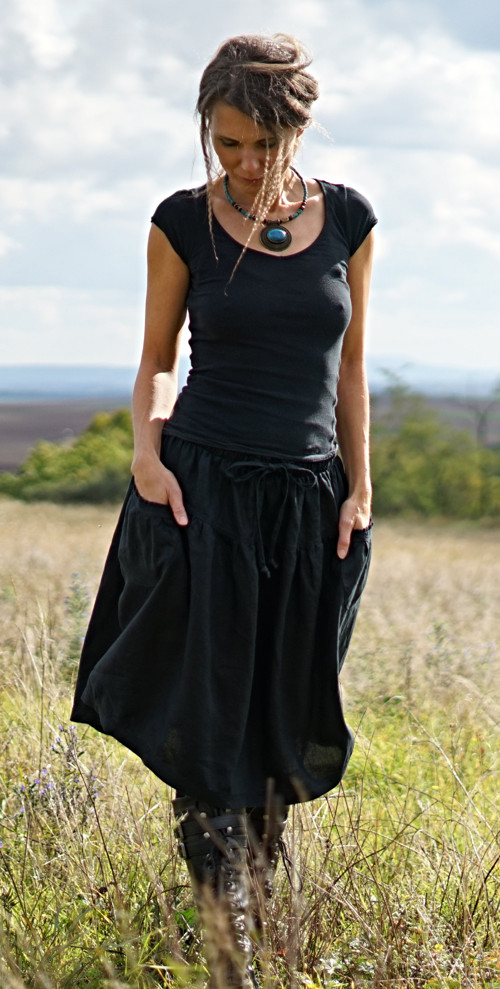 Z jiných časů - lněná sukně — foto 3