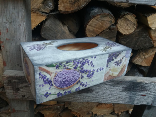 Krabička na kapesníčky levandulová — foto 2