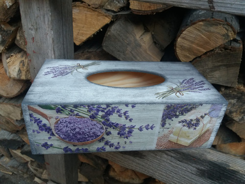 Krabička na kapesníčky levandulová — foto 4