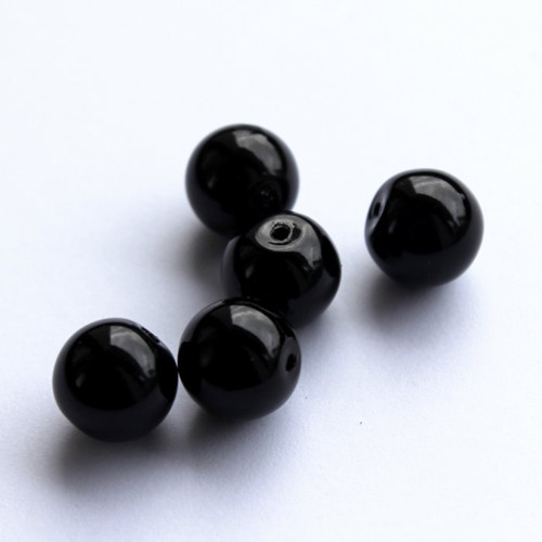 8 mm skleněné perle černé 20 ks — foto 2