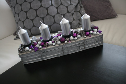 Adventní štola stříbrnofialová — foto 2