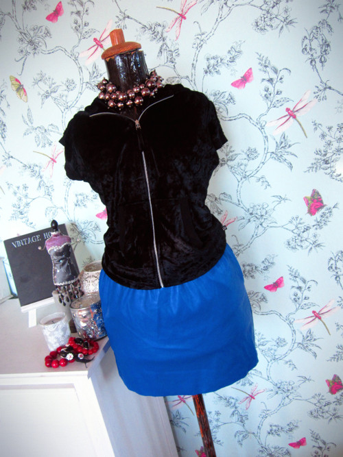 Koženková sukně cobalt blue — foto 2