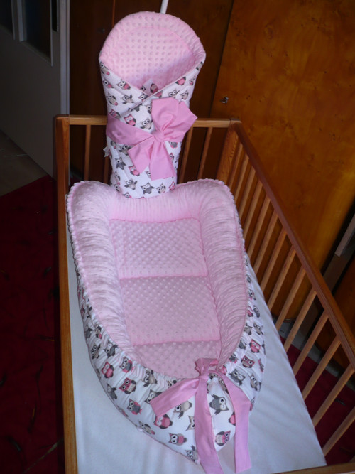 Hnízdečko vel.č 2 sovičky x růžová Minky — foto 3