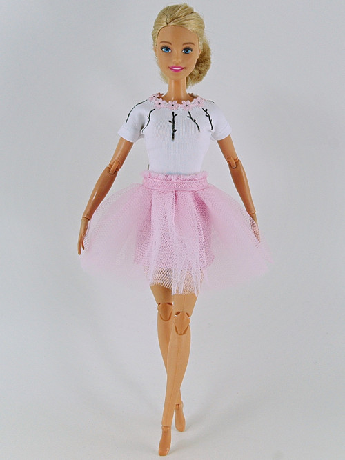 Barbie - Tričko malované s kvítky — foto 3