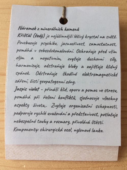 Náramek jaspis, křišťál — foto 2