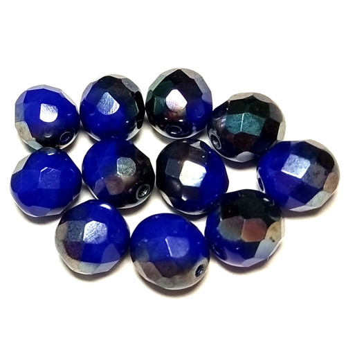 36ks České broušené ohňovky 8mm Blue AB — foto 2