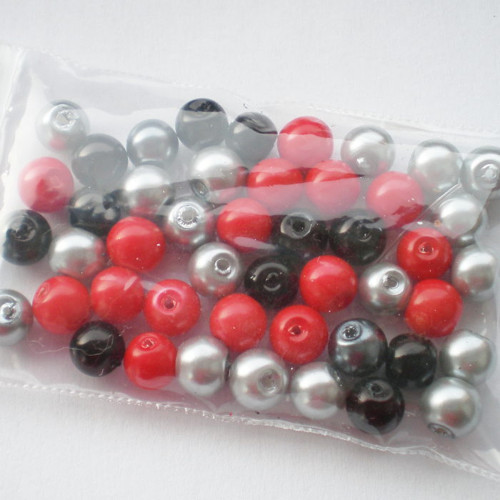 6 mm perle červené brusinka 45 ks — foto 2