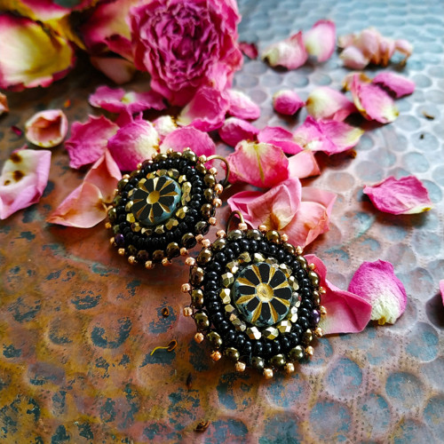 Boho earrings n.2 - vyšívané náušnice — foto 2
