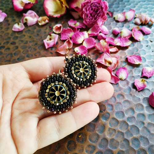 Boho earrings n.2 - vyšívané náušnice — foto 3