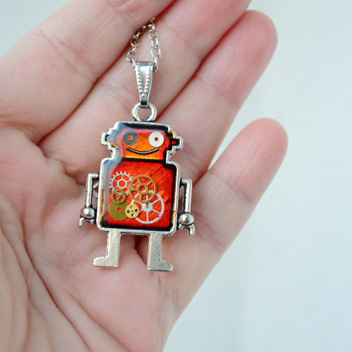 Steampunkový náhrdelník - ROBOT — foto 4