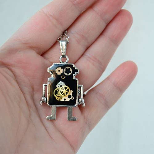 Steampunkový náhrdelník - ROBOT — foto 2