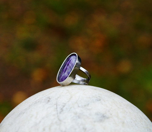 Nerezový prsten..." Purple " — foto 2