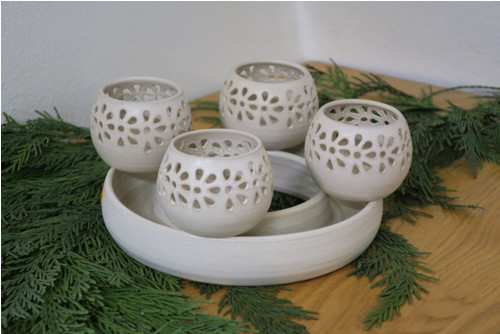 Adventní svícen béžový — foto 2