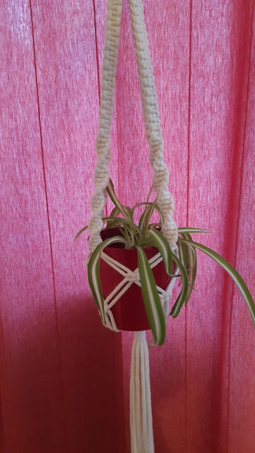 Macramé závěs na květináč — foto 3