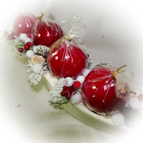 Adventní dekorace - Vlnka červená — foto 2