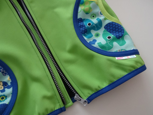 Softshellová bunda blankytně modrá se sloníky — foto 3