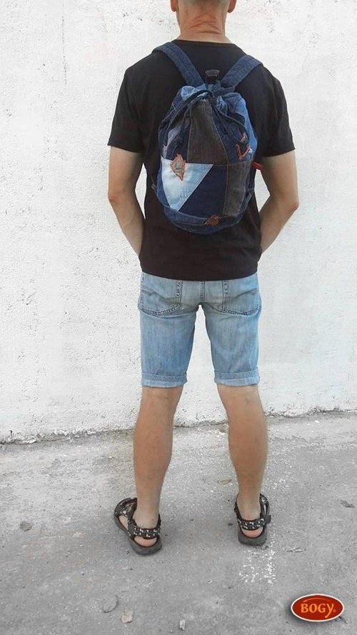 Unisex sešívaný batoh s kulatým dnem, zerowaste 2 — foto 5