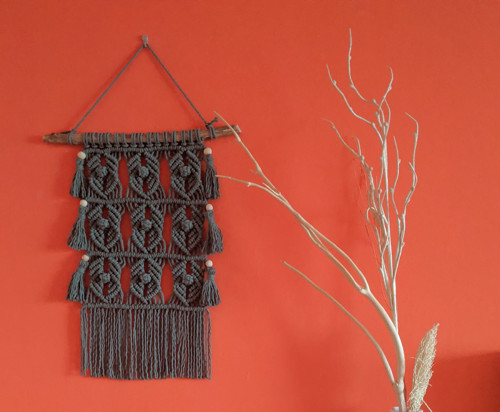 Macramé BOHO v eukalyptovej farbe — foto 5