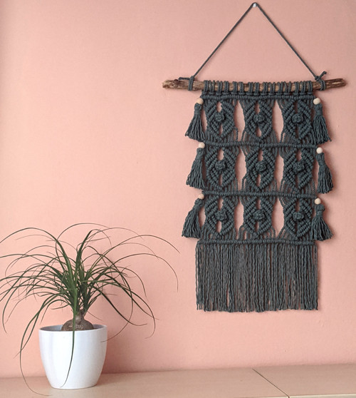 Macramé BOHO v eukalyptovej farbe — foto 2