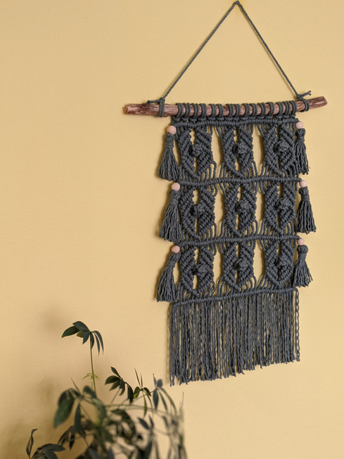 Macramé BOHO v eukalyptovej farbe — foto 4