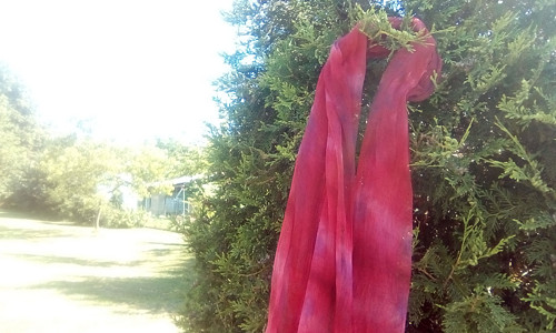 Šála z fáčoviny - bordó — foto 2