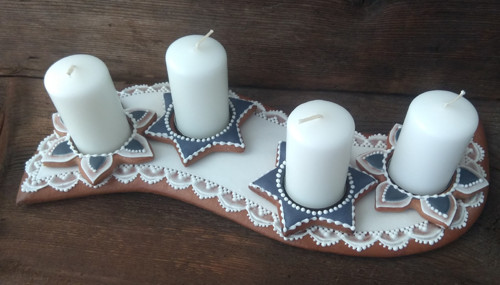 Adventní svícen modrobílý — foto 6