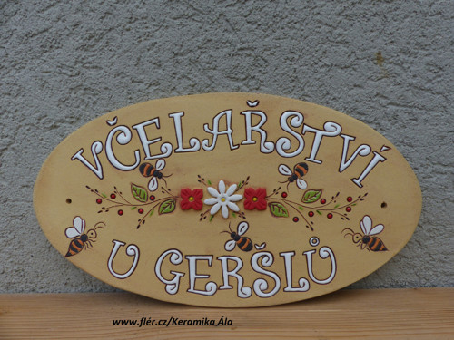 Velký ovál 31,5x17,5 cm ,,VČELAŘSTVÍ" / na obj. — foto 3