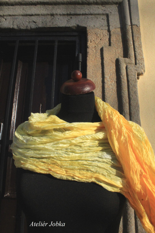 Hedvábná šála Vitacit citron — foto 3